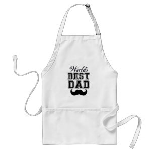 World's best dad with moustache standard apron
