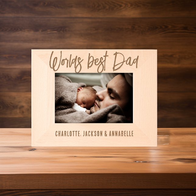 Worlds Best Dad Wooden photo Etched Frames (Creator Uploaded)