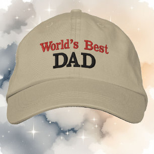 World's Best Dad Your Text Any Colour Thread Embroidered Hat