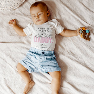 'Worlds Best Daddy' 1st Father's Day Keepsake Baby Bodysuit