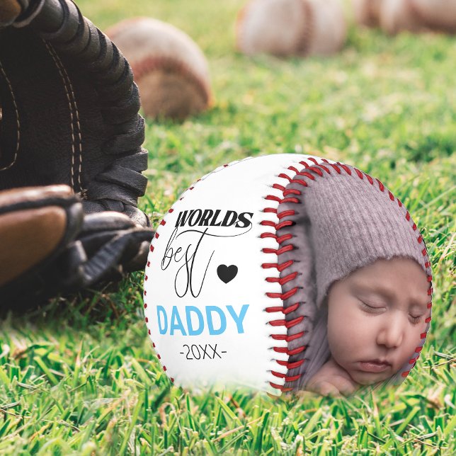 Worlds Best Daddy | 2 Photo Collage Unique  Baseball (Creator Uploaded)