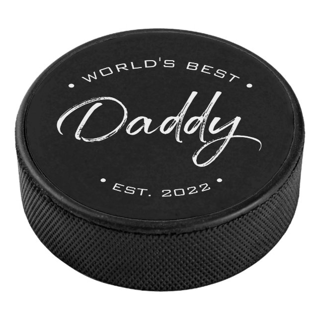 World's Best Daddy established custom year Hockey Puck (3/4)