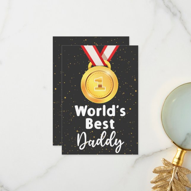 World's Best Daddy Father's Day Thank You Card (Front/Back In Situ)