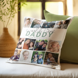 Worlds Best Daddy   Photo Collage Cushion