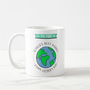 World's Best Daddy Whimsy Globe Father's Day Coffee Mug