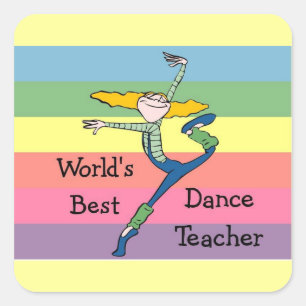 World's best dance teacher merchandise square sticker