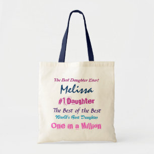 World's Best Daughter Blue Pink Purple Tote Bag