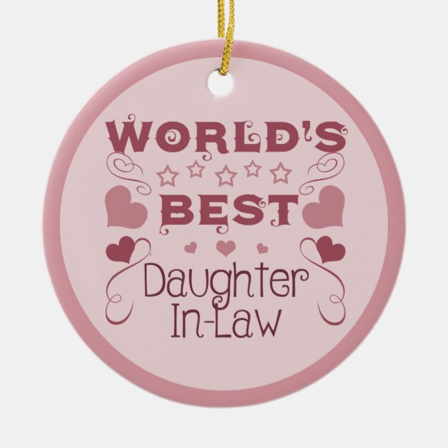 World's Best Daughter-In-Law Ceramic Tree Decoration (Front)