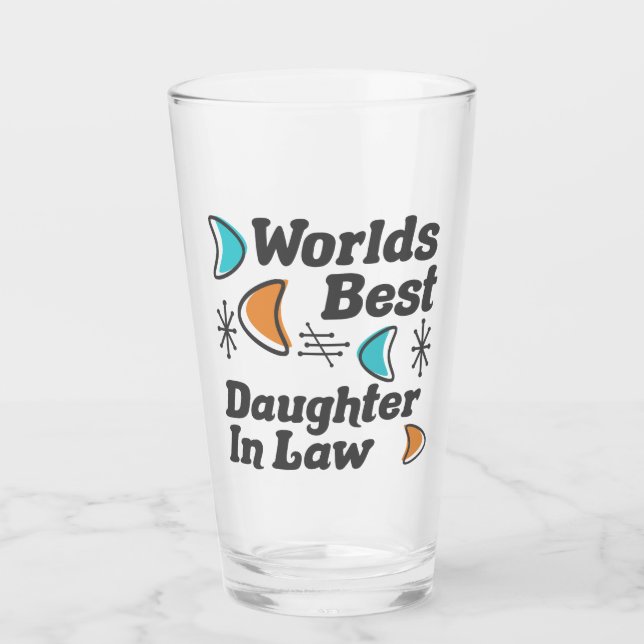 Worlds Best Daughter-In-Law Retro Glass (Front)