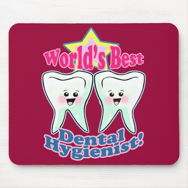 Worlds Best Dental Hygienist Mouse Mat (Front)
