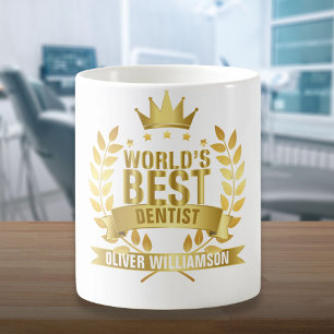 World's Best Dentist Gold 5 Star Coffee Mug