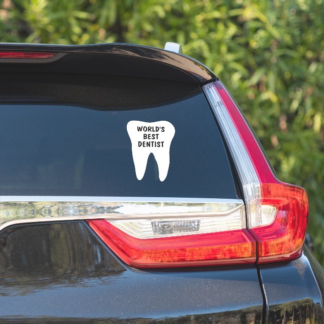 World's Best Dentist vinyl sticker for car & more (Car Side)