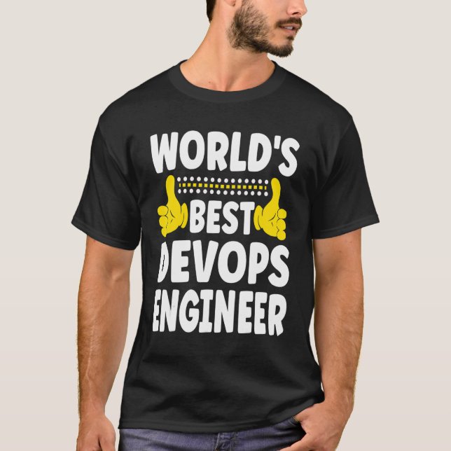 World's Best Devops Engineer   Job Title Devops En T-Shirt (Front)