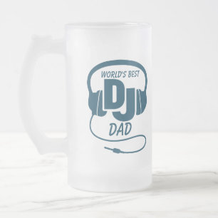 World's best DJ dad  blue beer mug