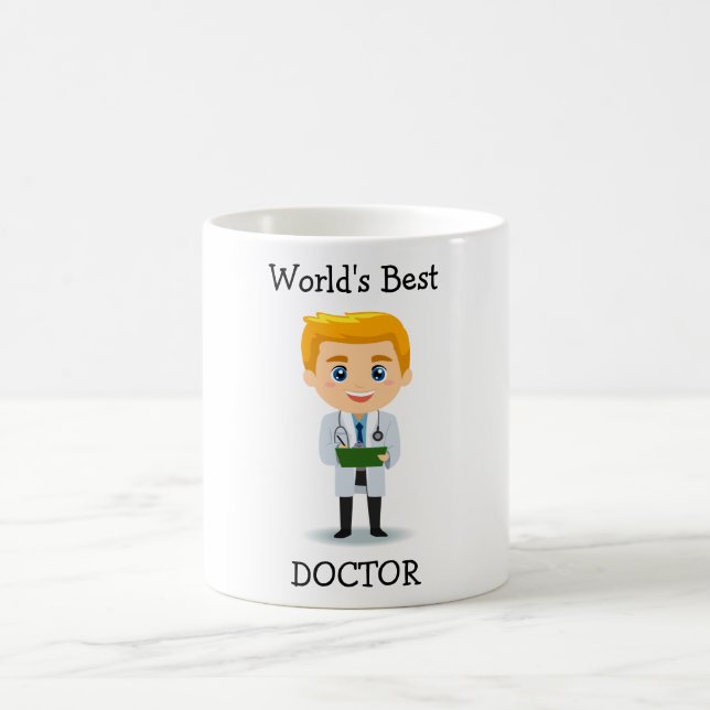 World's Best Doctor Cute Blonde Male Doctor Mug (Center)