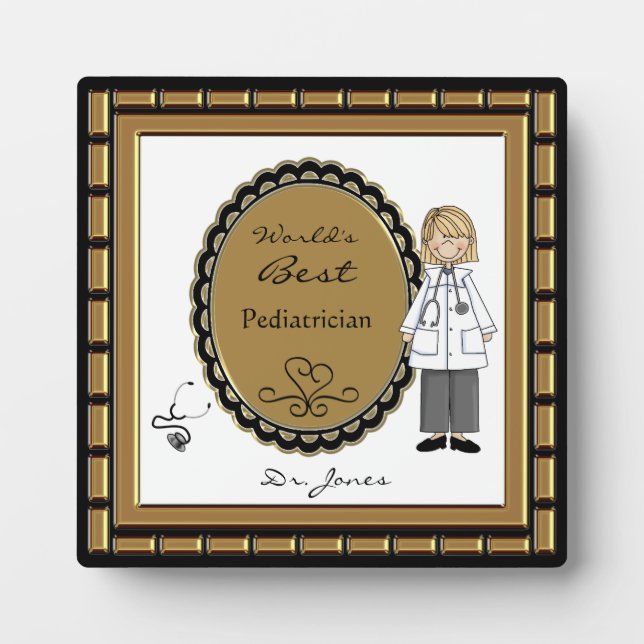 World's Best Doctor Female Plaque (Front)