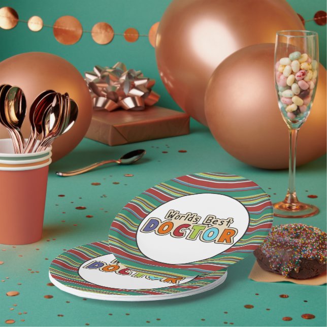 World's Best Doctor party paper plate (Multi)