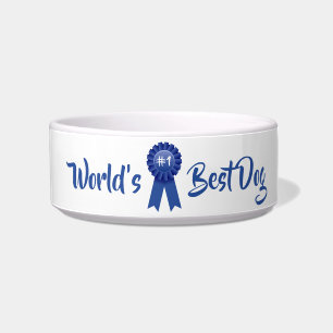 World's Best Dog, #1 Blue Ribbon Pet Bowl