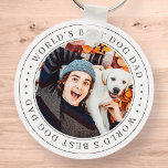 World's Best Dog Dad Classic Simple Photo Key Ring<br><div class="desc">This simple and classic design is composed of serif typography and add a custom photo.</div>
