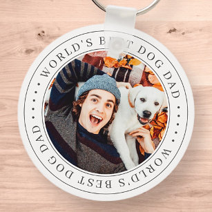 World's Best Dog Dad Classic Simple Photo Key Ring