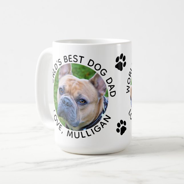 Worlds Best Dog Dad Coffee Mug (Front Left)