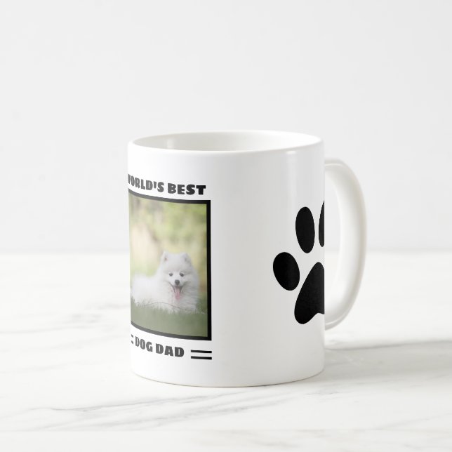 World's Best Dog Dad Custom Photo Personalised Coffee Mug (Front Right)