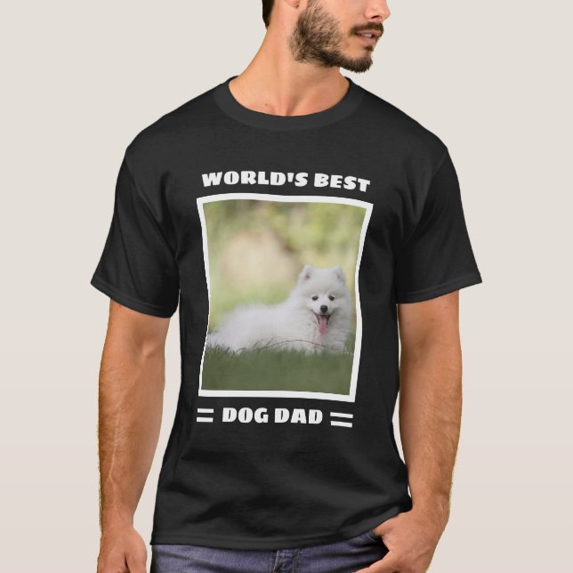 World's Best Dog Dad Custom Photo Personalised T-Shirt (Front)