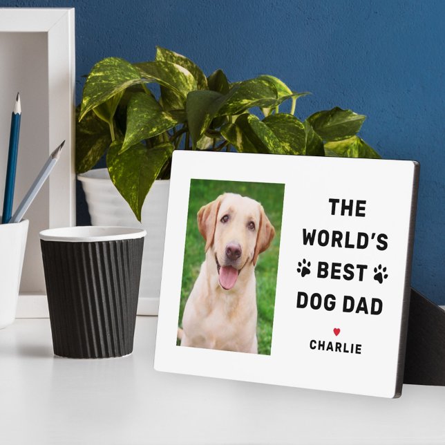 World's Best Dog Dad Custom Photo Pet Lover Plaque (Creator Uploaded)