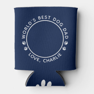 World's Best Dog Dad Cute Personalised Pet Photo Can Cooler