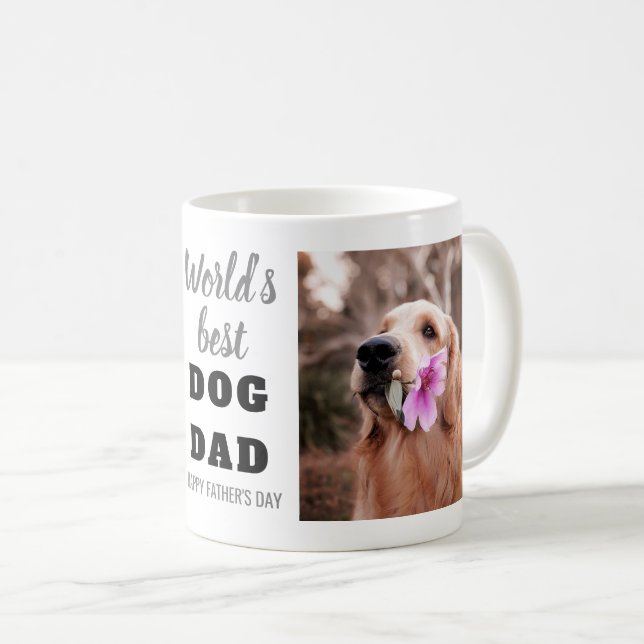 World's Best Dog Dad Father's Day 2 Photo Coffee Mug (Front Right)