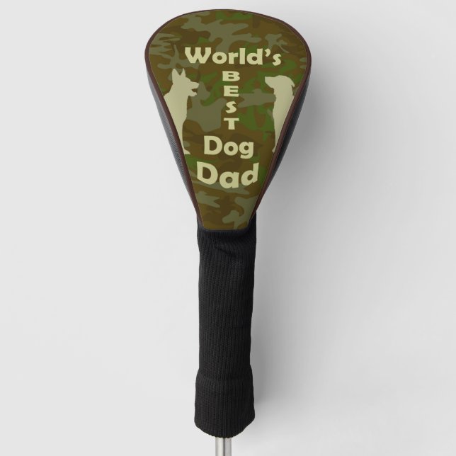 World's Best Dog Dad Golf Head Cover (Front)