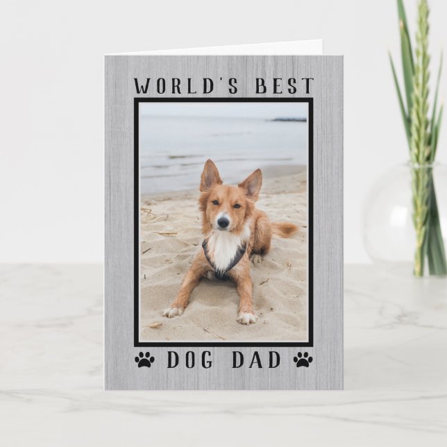 World's Best Dog Dad Happy Birthday Photo Card (Front)