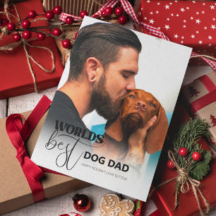 Worlds Best Dog Dad Holiday Card