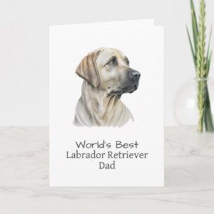 Worlds Best Dog Dad Labrador Retriever Custom Text Card