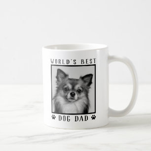World's Best Dog Dad Paw Prints Black White Photo Coffee Mug