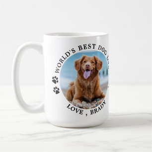 World's Best Dog Dad Paw Prints Custom Pet Photo Coffee Mug