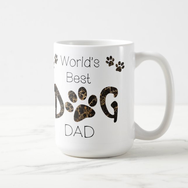 World's Best Dog Dad - Paw Prints - Dog Lover Coffee Mug (Right)