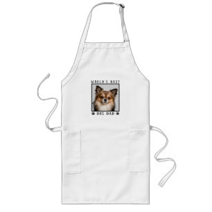 World's Best Dog Dad Paw Prints Pet Photo Frame Long Apron