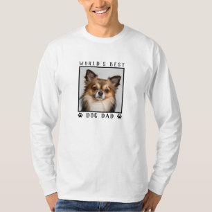 World's Best Dog Dad Paw Prints Pet Photo Frame T-Shirt