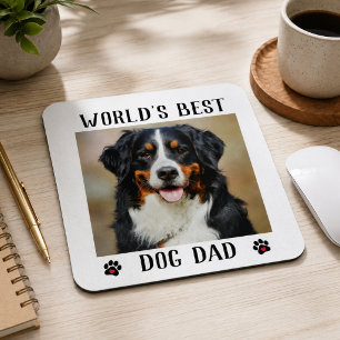 World's Best Dog Dad Paw Prints Pet Photo Mouse Mat