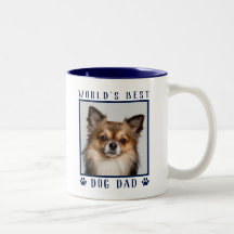 World's Best Dog Dad Paw Prints Pet Photo Navy