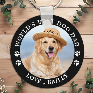Worlds Best Dog Dad Personalised Cute Pet Photo Key Ring