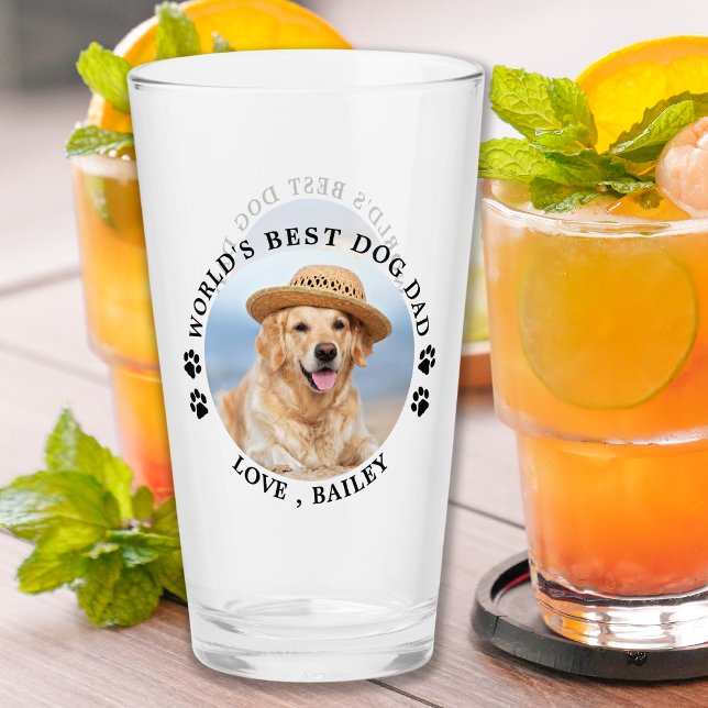World's Best Dog Dad Personalised Pet Photo Glass (Creator Uploaded)