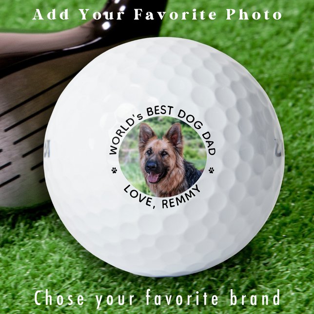 World's Best DOG DAD - Personalised Pet Photo Golf Balls (Creator Uploaded)