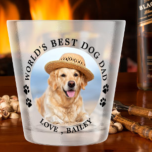 World's Best Dog Dad Personalised Pet Photo Shot Glass