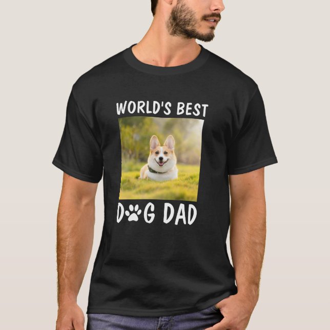 World's Best Dog Dad Personalised Pet Photo  T-Shirt (Front)