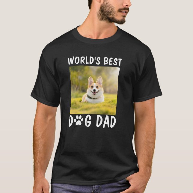 World's Best Dog Dad Personalised Pet Photo  T-Shirt (Front)