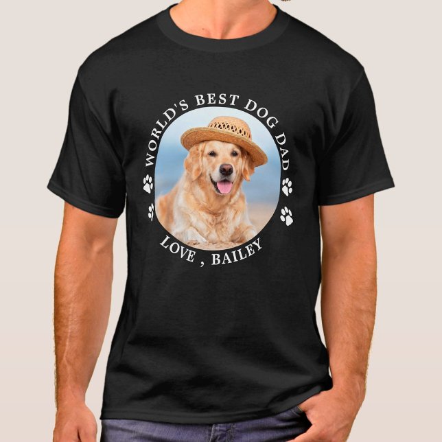 World's Best Dog Dad Personalized Cute Pet Photo T-Shirt (Creator Uploaded)