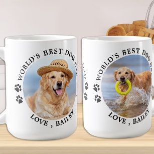 World's Best Dog Dad Personalized Pet Photo Coffee Mug