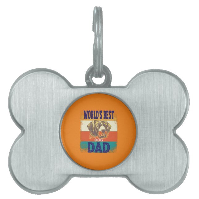 world's best dog dad  pet ID tag (Front)